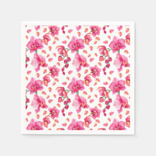 Servilleta De Papel Diseño de orquídeas acuarelas 2