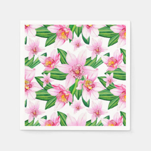 Servilleta De Papel Diseño de orquídeas en acuarela 12