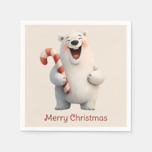 Servilleta De Papel Diseño de oso polar lindo de Feliz Navidad