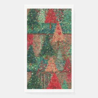 Servilleta De Papel Diseño de parches de árbol de Navidad