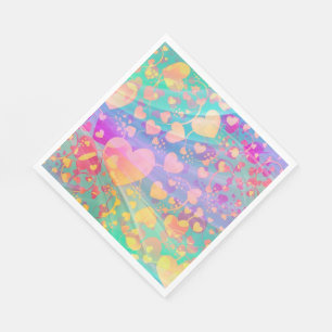 Servilleta De Papel Diseño de Pastel de patrones de amor de corazón