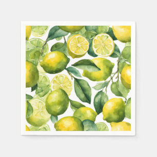 Servilleta De Papel Diseño de patrón de acuarela de limones