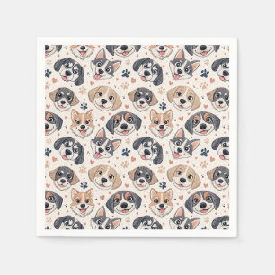 Servilleta De Papel Diseño de patrón de cara de cachorro lindo para ni