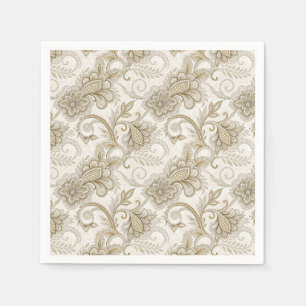 Servilleta De Papel Diseño de patrón de flores de paisley de lujo eleg