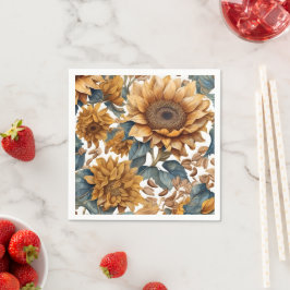 Servilleta De Papel Diseño de patrón de girasoles bailarines