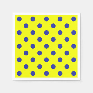 Servilleta De Papel Diseño de patrón de lunares azules sobre amarillo