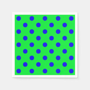 Servilleta De Papel Diseño de patrón de lunares azules sobre verde
