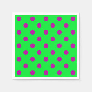 Servilleta De Papel Diseño de patrón de lunares púrpura sobre verde