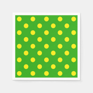 Servilleta De Papel Diseño de patrón de lunares verdes con amarillo