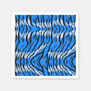Servilleta De Papel Diseño de patrón de piel de animal de tigre azul