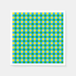 Servilleta De Papel Diseño de patrón de placa de cheque amarillo verde