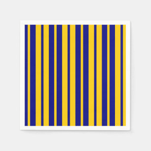 Servilleta De Papel Diseño de patrón de rayas elegantes azul amarillo