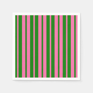 Servilleta De Papel Diseño de patrón de rayas elegantes rosa verde