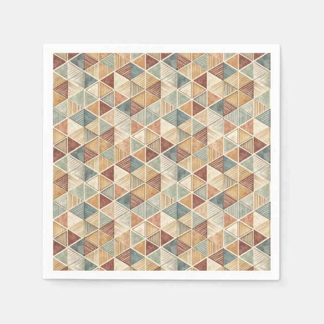 Servilleta De Papel Diseño de patrón de triángulo geométrico abstracto (Anverso)