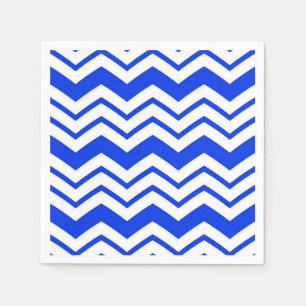 Servilleta De Papel Diseño de patrón en zigzag de Chevron blanco azul