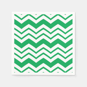 Servilleta De Papel Diseño de patrón en zigzag de chevron blanco verde