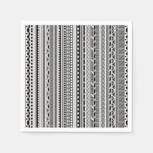 Servilleta De Papel Diseño de patrones aztecas blanco negro lindo