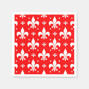 Servilleta De Papel Diseño de patrones de flor rojo de lis