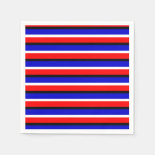 Servilleta De Papel Diseño de patrones de franjas azules rojas