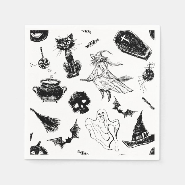Servilleta De Papel Diseño de patrones de Halloween (Anverso)