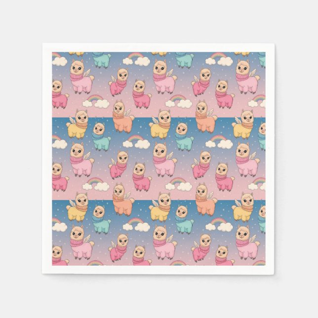Servilleta De Papel Diseño de patrones mágicos de unicornio y estrella (Anverso)