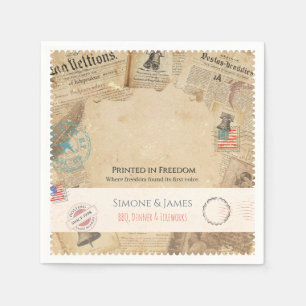 Servilleta De Papel Diseño de periódico Colonial Americana de 1776