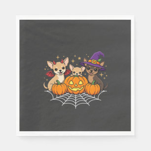 Servilleta De Papel Diseño de perro bruja calabaza Halloween Chihuahua