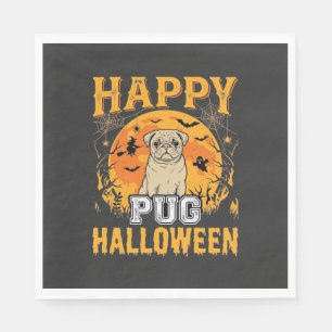 Servilleta De Papel Diseño de perro espeluznante de Halloween de Pug f