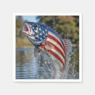 Servilleta De Papel Diseño de pez con bandera americana