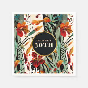 Servilleta De Papel Diseño de picnic de la era floral boho tropical
