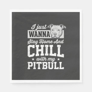 Servilleta De Papel Diseño de Pitbull Quédate en Casa y Relájate
