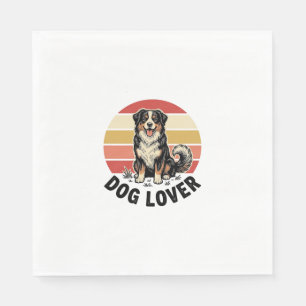 Servilleta De Papel Diseño de puesta de sol de perro lindo grabado vin