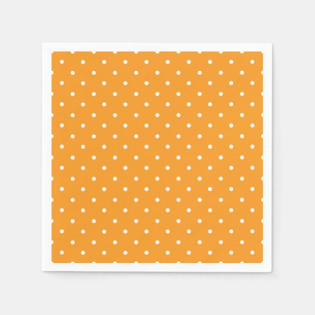 Servilleta De Papel Diseño de punto Polka naranja (Anverso)