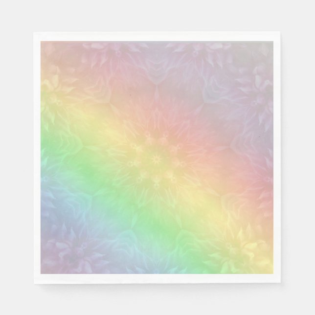 Servilleta De Papel Diseño de Rainbow Pastel Mandala (Anverso)