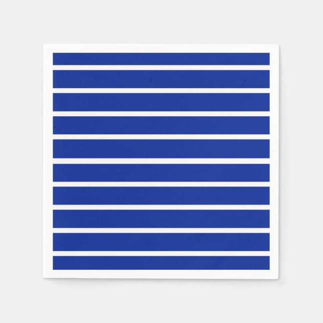 Servilleta De Papel Diseño de rayas azules y blancas (Anverso)