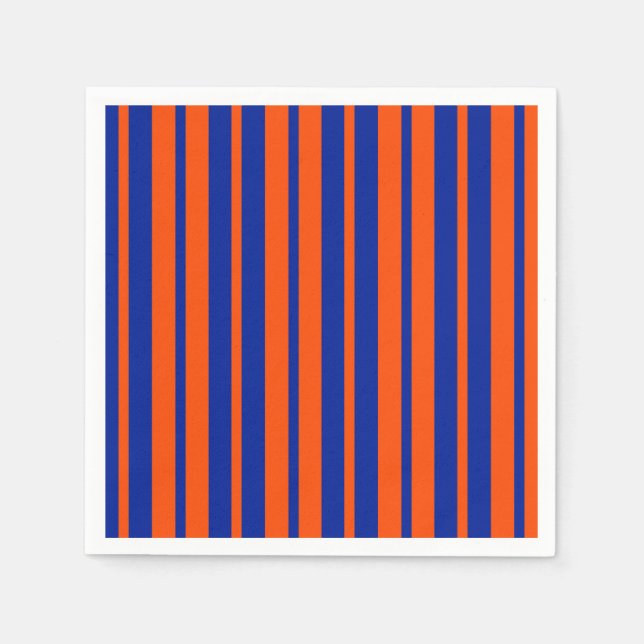Servilleta De Papel Diseño de rayas de estilo azul naranja (Anverso)