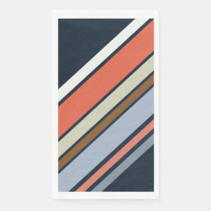 Servilleta De Papel Diseño de rayas de estilo retro diagonal
