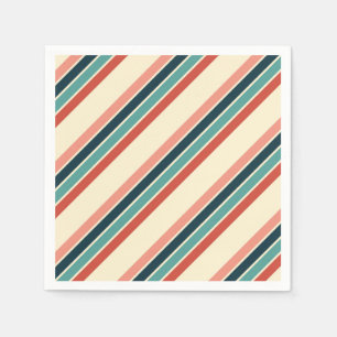 Servilleta De Papel Diseño de rayas diagonales multicolores