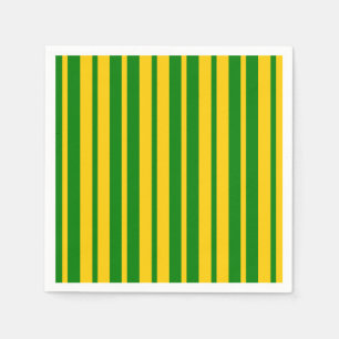 Servilleta De Papel Diseño de rayas estilizadas de color amarillo verd