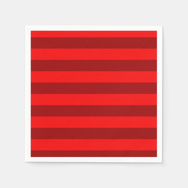 Servilleta De Papel Diseño de rayas granate rojas (Anverso)