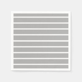 Servilleta De Papel Diseño de rayas grises y blancas ceniza