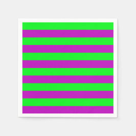 Servilleta De Papel Diseño de rayas moradas y verdes