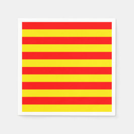 Servilleta De Papel Diseño de rayas rojas y amarillas