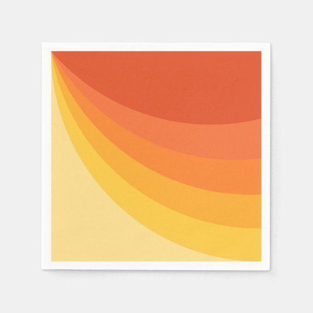 Servilleta De Papel Diseño de rayos solares amarillos y naranjas de es (Anverso)