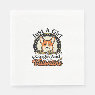 Servilleta De Papel Diseño de San Valentín de Corgi para amantes de lo