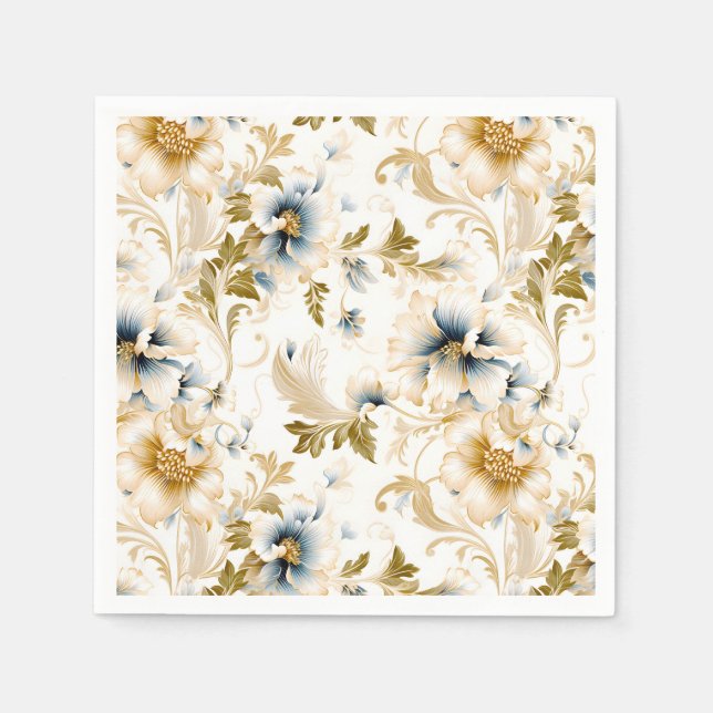 Servilleta De Papel Diseño de serie floral Boda 3 (Anverso)