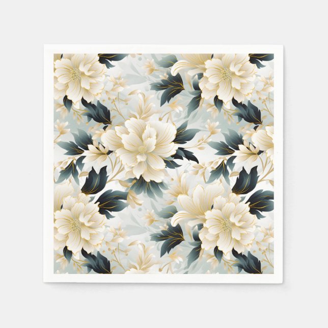 Servilleta De Papel Diseño de serie floral Boda 7 (Anverso)