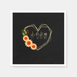 Servilleta De Papel diseño de signo de amor-asl