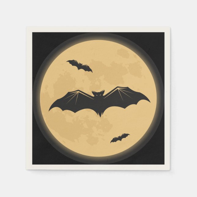 Servilleta De Papel Diseño de silueta de Halloween (Anverso)