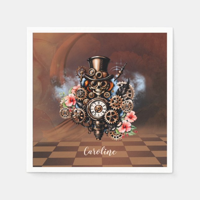 Servilleta De Papel Diseño de steampunk cutáneo (Anverso)